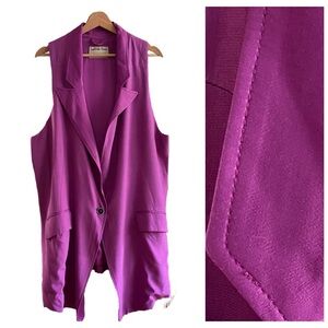 Free People We The Free Fuchsia Purple Lennie Long Vest L